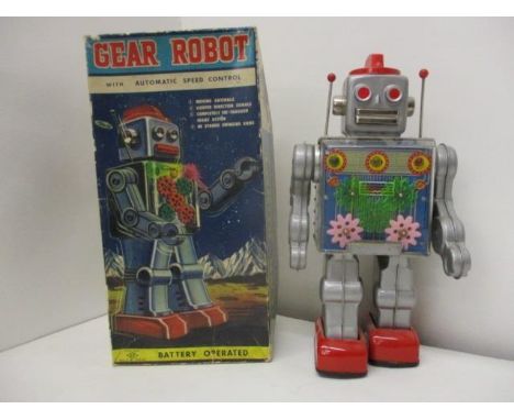 A Japanese SH Horikawa 'Gear Robot', battery operated, 11" h, boxed 