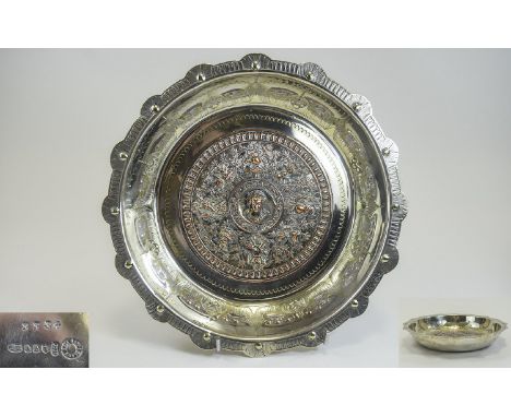 John Round and Son - Impressive 19th Century Designed Silver Plated on Copper - Ornate Harvesters Bowl. c.1890, with Very Fin