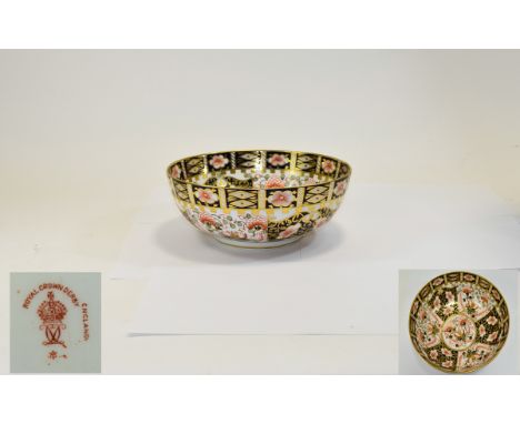 Royal Crown Derby Large Footed Bowl ' Traditional  Imari Pattern ' Date 1920. 3.75 Inches High & 9.25 Inches Diameter. Small 