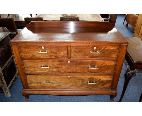 Victorian Mahogany Chest of Drawers, 2 Short Drawer Over 3 Long Drawers, Raised on Bracket Feet. A/F. 36 Inches High and 20 I