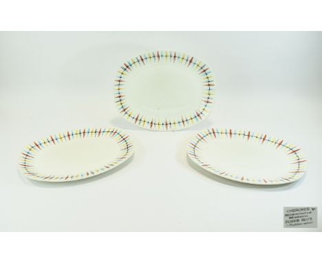 Midwinter Cherokee Medium Size Platters, designed by Jessie Tait circa 1957.