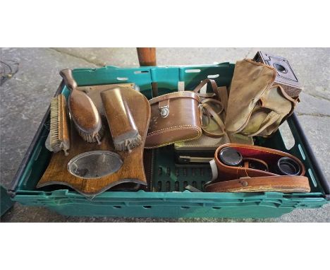 A Large Quantity Of Sundry Collectables, to include a Masonic apron, H.M.V portable gramaphone, binoculars in case, boxed vin