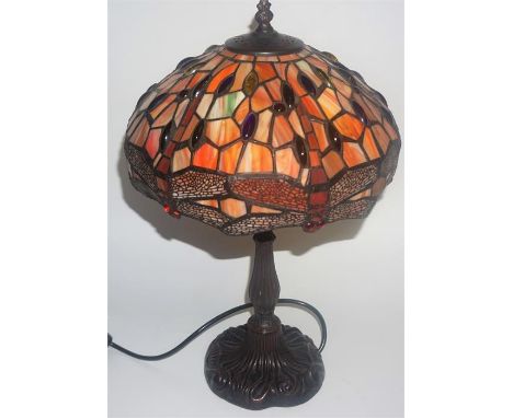 A Tiffany Style Table Lamp With Shade, fitted for electricity, 51cm high 