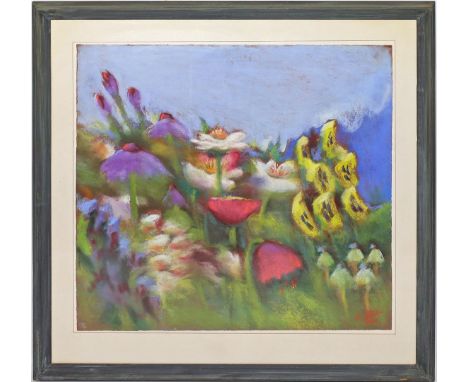 Alavi, Kani (geb. 1955 Iran) Blumenwiese. Pastell, re. u. sign. und dat. (19)94. Ca. 81x 85 cm. PP., R.