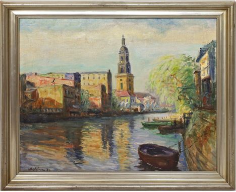 Betyna, Paul (1887 Bromberg - Wernigerode 1947) Blick auf Potsdam. Öl/Lwd. (doubliert), li. u. sign. und dat. (19)33. 54x 66 