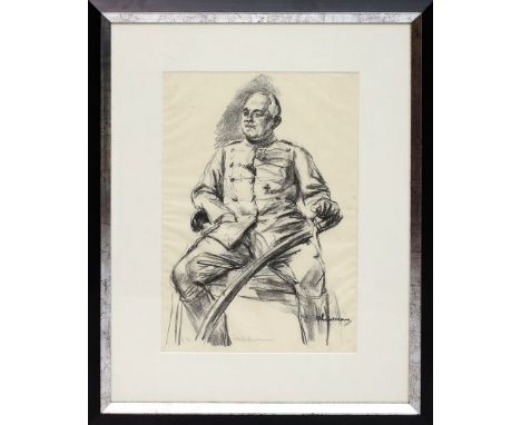 Liebermann, Max (1847 Berlin 1935) Husarenoberst. Lithographie (Altersspuren), u. sign. und Ex. 6/20 sowie Drucksign. Sichtma
