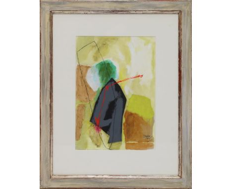 Laabs, Hans (1915 Treptow - Berlin 2004) Ohne Titel. Mischtechnik/Collage, re. u. sign. und dat. 1991. Ca. 38,5x 27 cm. PP., 