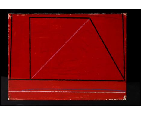 Hahn, Bernd (1954-2011) Ohne Titel. Mischtechnik (l. Altersspuren, kl. Randeinriss ca. 1 cm), mittig u. sign. und dat. (19)89