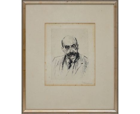 Liebermann, Max (1847 Berlin 1935) Selbstporträt (1913). Kaltnadelradierung (stockfleckig, gebräunt), re. u. mit Bleistift si