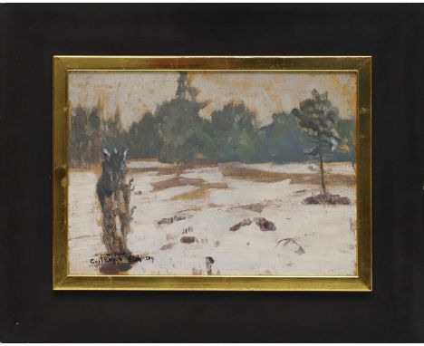 Kayser-Eichberg, Carl (1873 Eichberg - Potsdam 1964) "Winterlandschaft", so verso betitelt und dat. 1910. Öl/Platte, li. u. s
