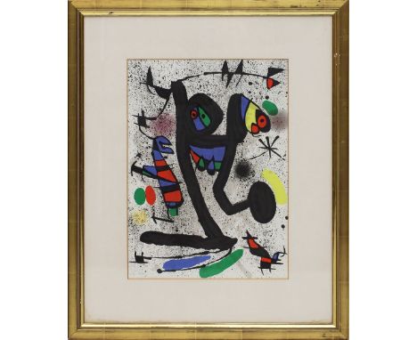 Miró, Joan (1893 Montroig - Mallorca 1983) Demoiselle aux papillons. Farblithographie, Verleger Maeght, Paris, 1971. Ca. 38x 