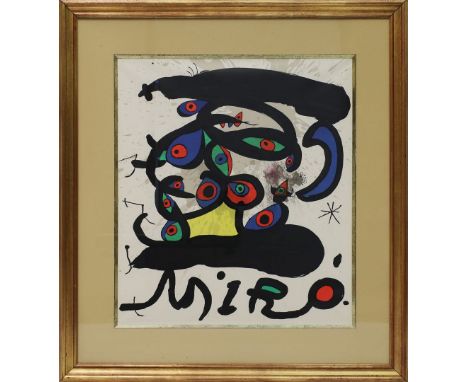 Miró, Joan (1893 Montroig - Mallorca 1983) "Affiche Pour L'Exposition Peintres sur Papier Dessins". Farblithographie, im Stei