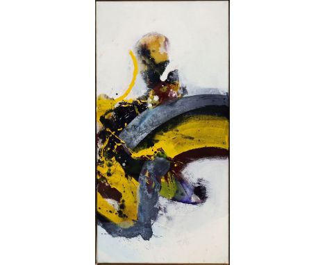 Gressl, Roger (geb. 1959 in St. Pölten) Ohne Titel. Mischtechnik/Lwd., mittig u. sign. und dat. (19)93. Ca. 100x 50 cm. R. 