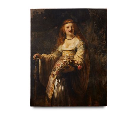 Atelier de Rembrandt Harmensz. van Rijn (Leyde 1606-1669 Amsterdam)Portrait de Saskia van Uylenburgh, trois-quart, en FloraSt