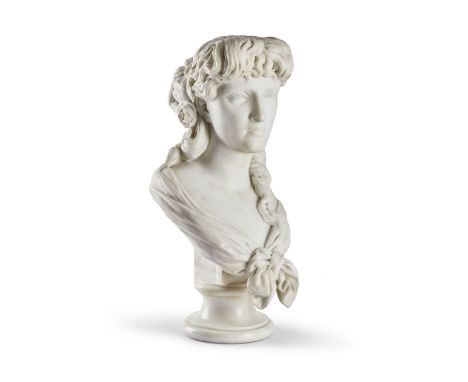 Buste Italien de femme en marbre blanc, par Jean-Baptiste Auguste Clésinger, Rome, 1867An Italian white marble bust of a Lady