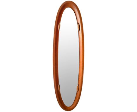  Home Turin, drawing Campi and Graffi. Mirror elliptical shapes of bent plywood covered in walnut. 50 Years. Wear and tear. h
