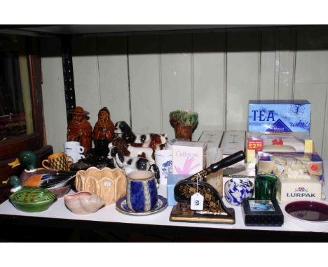 Mixed lot of ceramics and glass including Royal Doulton Stoneware, Caithness glass, Wedgwood crystal, etc.