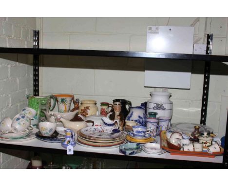 Collection of ceramics including Maling, Poole, Tony Wood character jug, etc.