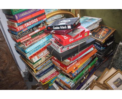 A large quantity of mostly post 1970s board games, including Mah-Jongg, Bermuda Triangle and others 