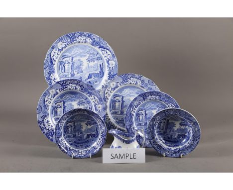 A Copeland Spode and Spode "Italian" dinner service, comprising 21 x 10" dinner plates, 14 x 9" dinner plates, 11 x 7 1/2" si