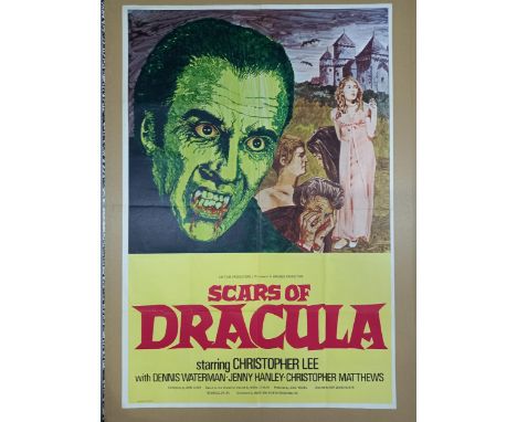 Scars of Dracula, 1970, UK 1 sheet film posterStarring Christopher Lee as the countSlight edge wear and light handling, other
