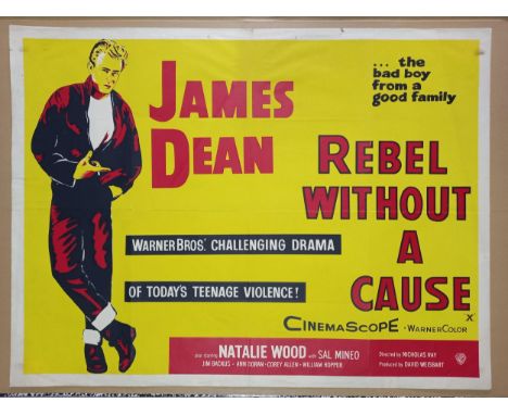 Rebel Without a Cause, 1955, UK Quad film posterStarring teen hearthrob James DeanSlight stain, light handling and edge wear,