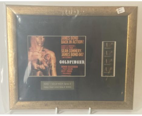 James Bond Goldfinger film cell, limited edition, 18/1000 framed with a print, and assorted other similar film cells (box) 