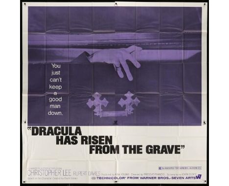 Dracula Has Risen from the Grave, 1968, US 6 Sheet film posterHammer Horror starring Christopher Lee Slight misfolds and ligh