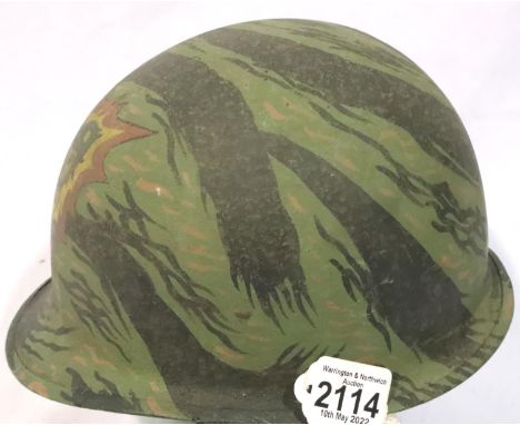 Vietnam War period American Special Forces helmet with later memorial painting. P&amp;P Group 2 (£18+VAT for the first lot an
