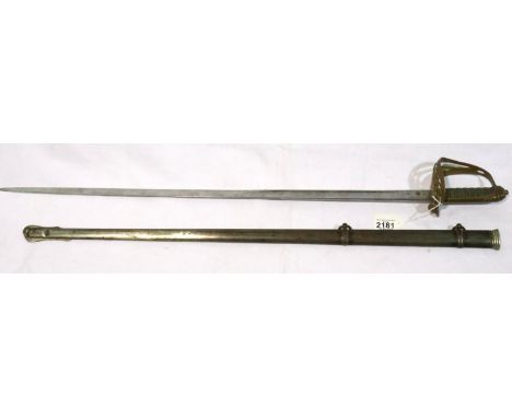 British Army infantry officers sword with Victorian cipher by Horton &amp; Co, no 99448. No cracks/pitting on blade, slight s
