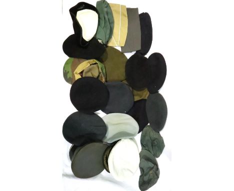 Twenty mixed Armed Forces berets side caps and visor caps. P&amp;P Group 2 (£18+VAT for the first lot and £3+VAT for subseque