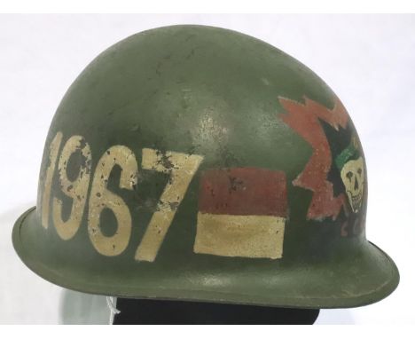Vietnam War period ARVN Special Forces helmet. Central Command Centre 1967, lacking liner. P&amp;P Group 2 (£18+VAT for the f