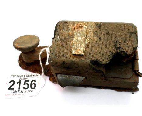 German WWII relic Morse code tapper key, recovered during building working in berlin 2021. P&amp;P Group 1 (£14+VAT for the f