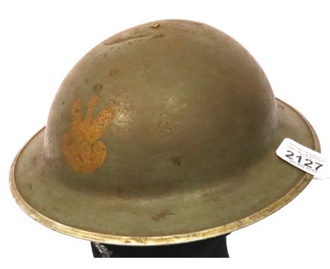 WWII Polish Forces Insignia on an early British made MKII helmet. P&amp;P Group 2 (£18+VAT for the first lot and £3+VAT for s