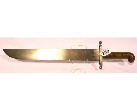 German 19th century Pioneer knife, ricasso marked to Jung &amp; Zeitler, numbered 25 SA 917, lacking sheath, blade L: 46 cm. 