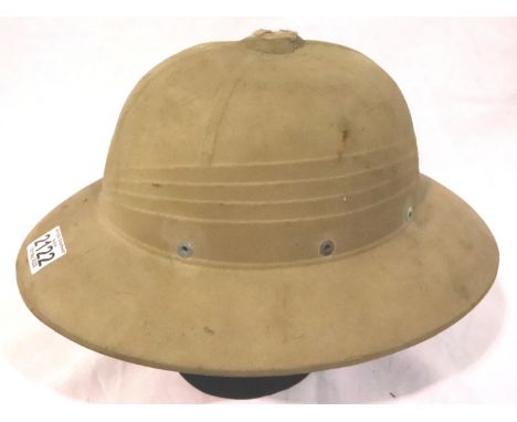 British WWII or later Tropical pith helmet, lacking liner. P&amp;P Group 2 (£18+VAT for the first lot and £3+VAT for subseque