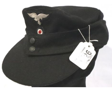 WWII re-enactment Luftwaffe cap, size 58. P&amp;P Group 2 (£18+VAT for the first lot and £3+VAT for subsequent lots) 