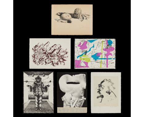 Group of six lithographs from the Martin Gallery's "Survival Editions" produced by six Midwest artists, 1971. Each 44 out of 