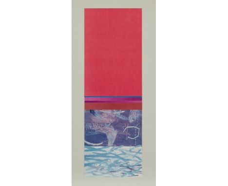 George Morrison (Ojibwe, 1919-2000). Paper collage titled "Hot Town Round Up: J. Quick To See Smith," depicting a fragment co