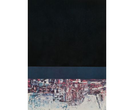 George Morrison (Ojibwe, 1919-2000). Paper collage titled "Phanariot Night Remembered: Rioppelle Fragment" referencing the ar