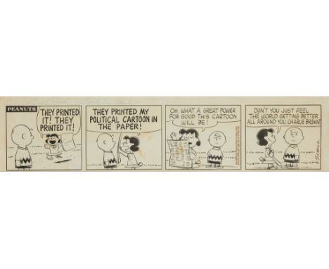 Charles Schulz (American, 1922-2000). Original four panel "Peanuts" comic strip, the daily strip for Friday, July 22, 1960. B
