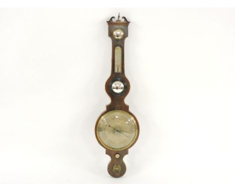 A 19th century mahogany wheel barometer, by Pedrone, Carlisle