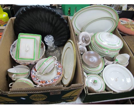 Losol For Alfred Pearce Dinner Ware, of approximately thirty six pieces, shell dish, Poole coffee set, glass decanter, etc:- 