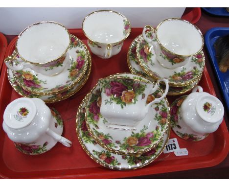 Royal Albert 'Old Country Roses' Teaware, of eighteen pieces, all first quality.