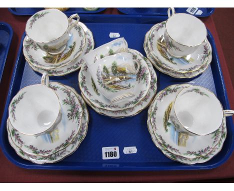 Royal Albert 'Road to the Isles' Teaware, comprising six cups, six saucers and six tea plates.