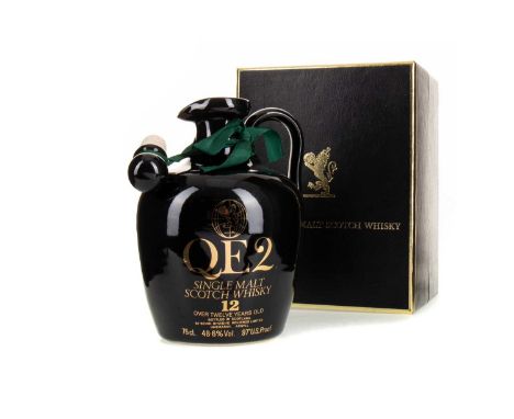 QE2 12 YEAR OLD CERAMIC DECANTERSingle malt.Bottled by Beinn Bhuidhe holdings.48.6% ABV / 75cl
