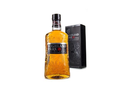 HIGHLAND PARK 18 YEAR OLD VIKING PRIDESingle malt.Orkney’s Highland Park distillery is situated in the town of Kirkwall on th