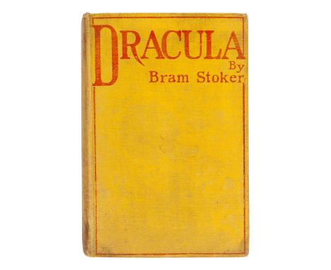 STOKER, Bram (1847-1912). Dracula. Westminster: Archibald Constable and Company, 1897.&nbsp;8vo. Half-title. (Repair to upper