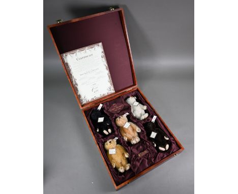A boxed set of six Steiff UK Baby Bears 1989-1993 ltd no 1336/1847 (with certificate) 