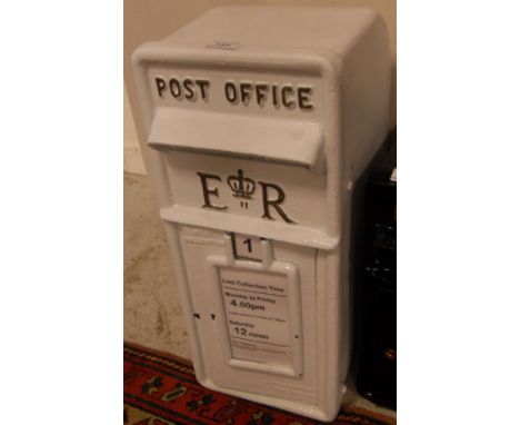 A reproduction cast metal and white painted postbox inscribed "Post Office EIIR"*